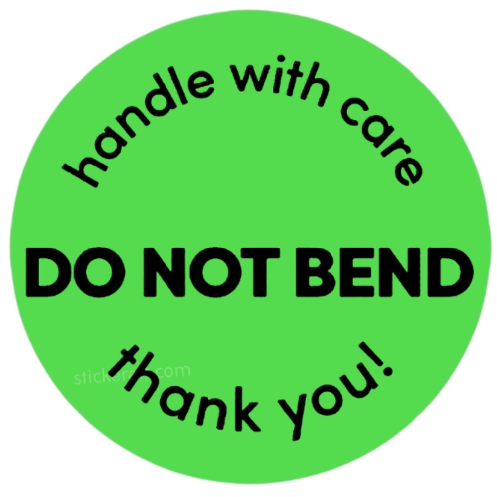 2” DO NOT BEND Orange Stickers - Handle With Care Shipping Labels - Picture 7 of 8